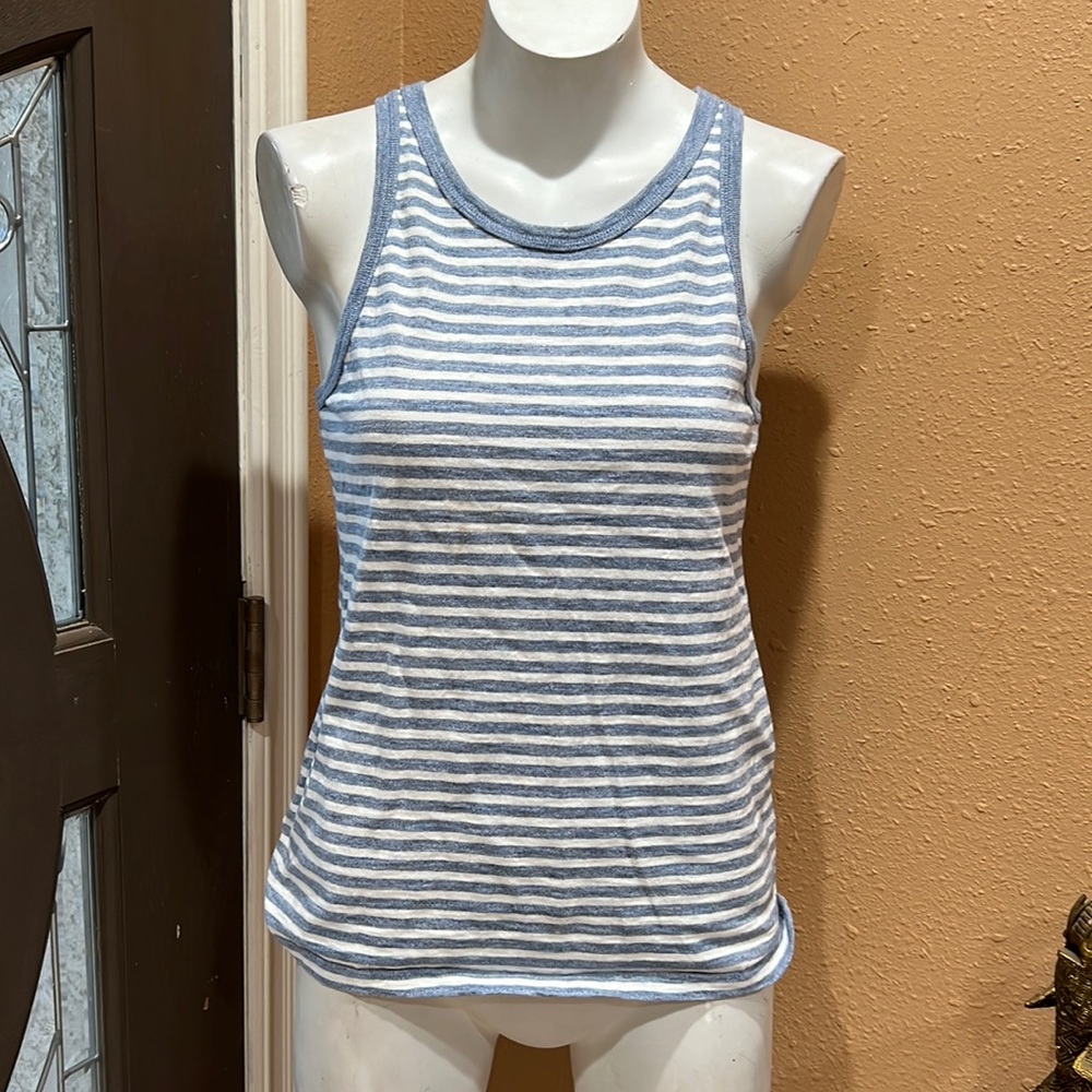 J. Crew striped blue tank top